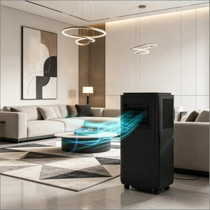 English Elm Air Conditioner Portable Unit 10000 BTU Cools 440 Sq Ft with Sleep and Dehumidify Modes Black T3971P509607