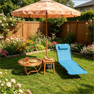 English Elm Outdoor Folding Chaise Lounge with Mesh Fabric Five Position Recline and Head Pillow T3971P510191