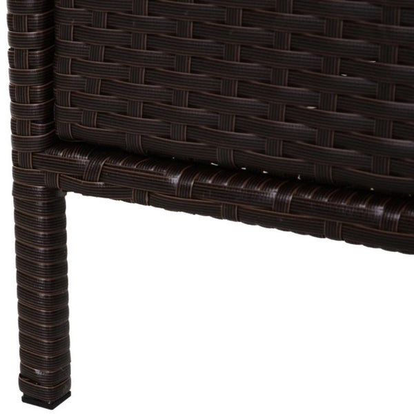 English Elm Outdoor PE Rattan Three Drawer Poolside Storage Cabinet with Weather Resistant Steel Frame T3971P510447