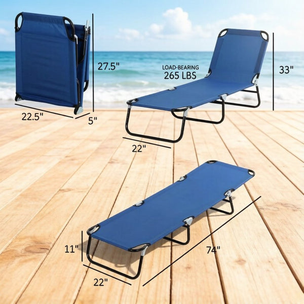 English Elm Sun Seeker Folding Pool Chaise Lounge with Reclining Oxford Fabric Outdoor Chair T3971P510543