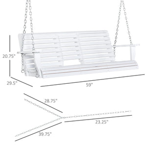 English Elm 440Lbs Solid Fir Wood Porch Swing Bench with Folding Table and Cup Holders Outdoor T3971P510560
