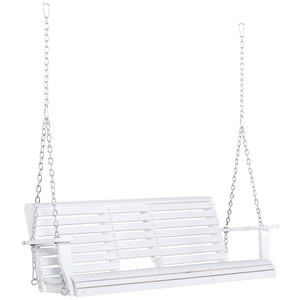 English Elm 440Lbs Solid Fir Wood Porch Swing Bench with Folding Table and Cup Holders Outdoor T3971P510560
