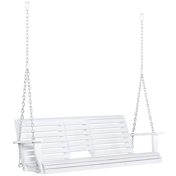 English Elm 440Lbs Solid Fir Wood Porch Swing Bench with Folding Table and Cup Holders Outdoor T3971P510560