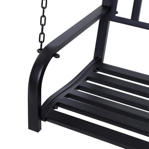 English Elm 528lb Capacity Steel Slatted Porch Swing Hanging Bench Powder Coated Outdoor Seat T3971P510635