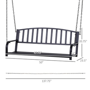 English Elm 528lb Capacity Steel Slatted Porch Swing Hanging Bench Powder Coated Outdoor Seat T3971P510635