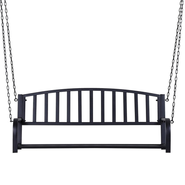 English Elm 528lb Capacity Steel Slatted Porch Swing Hanging Bench Powder Coated Outdoor Seat T3971P510635