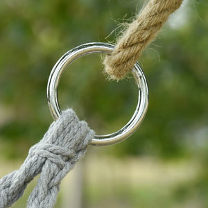 English Elm 2-person Macrame Hanging Chair Handwoven Cotton Rope Swing with Cushion for Porch T3971P510671