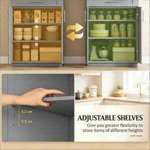 English Elm Freestanding Shaker Pantry Cabinet Tall MDF Kitchen Storage with Drawer and Shelves T3971P512677