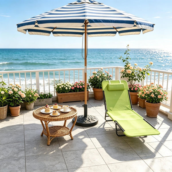 English Elm Beach Folding Chaise Lounge with Mesh Surface and Steel Frame for Poolside Tanning T3971P517834