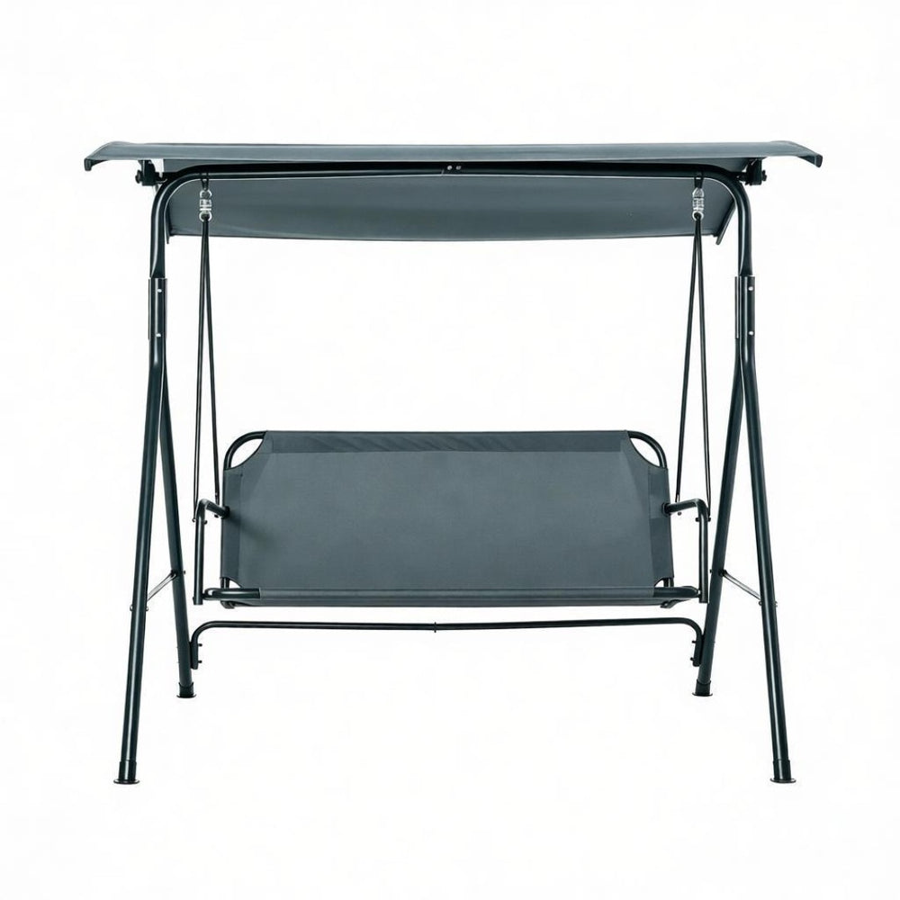 English Elm Outdoor Three Seat Patio Swing Bench with Canopy Steel Frame Uv Protection T3971P517915