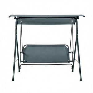 English Elm Outdoor Three Seat Patio Swing Bench with Canopy Steel Frame Uv Protection T3971P517915