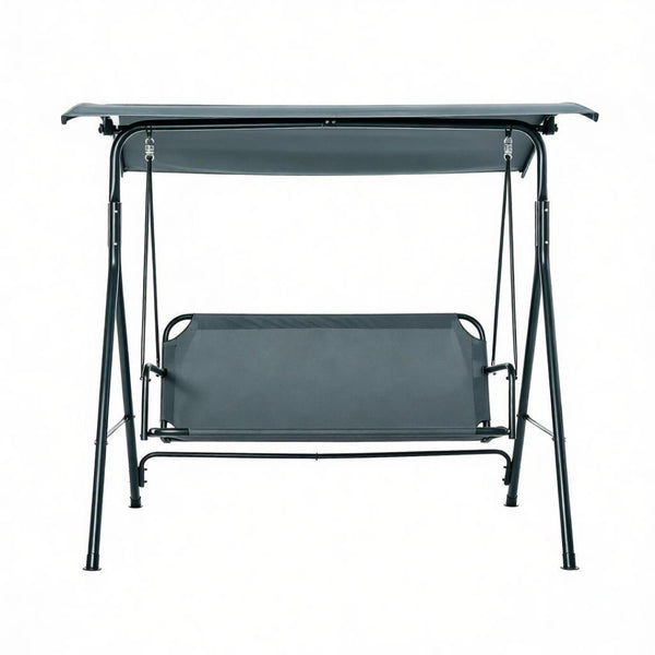 English Elm Outdoor Three Seat Patio Swing Bench with Canopy Steel Frame Uv Protection T3971P517915