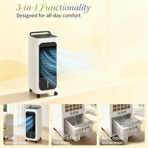 English Elm Swamp Cooler Portable Evaporative Unit with Fan Humidifier and Ice Cooling for Small Rooms T3971P519086