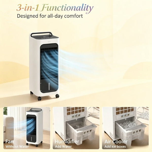 English Elm Swamp Cooler Portable Evaporative Unit with Fan Humidifier and Ice Cooling for Small Rooms T3971P519086