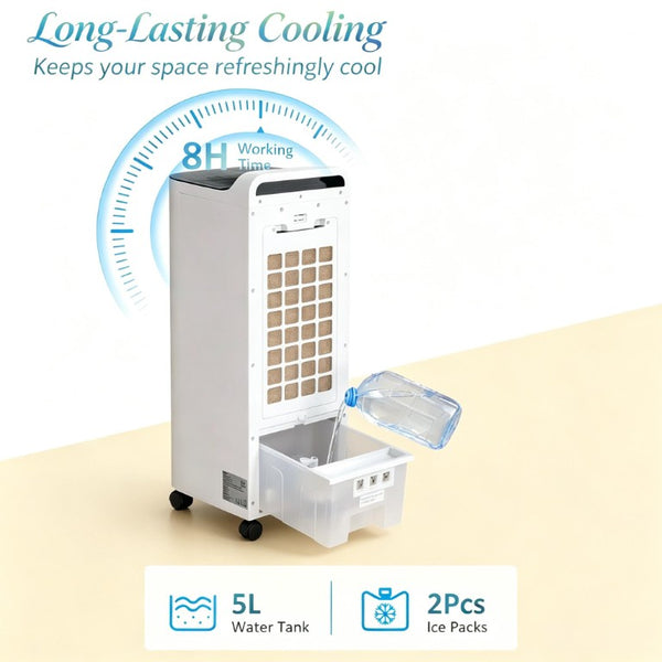 English Elm Swamp Cooler Portable Evaporative Unit with Fan Humidifier and Ice Cooling for Small Rooms T3971P519086