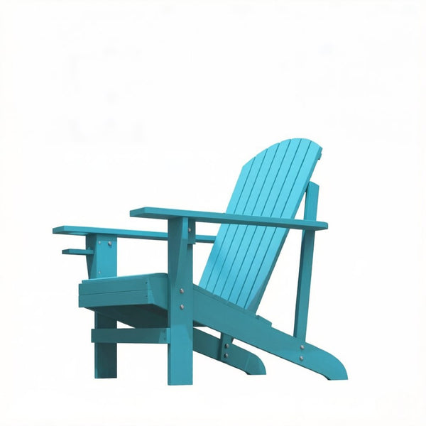 English Elm Garden Solid Fir Wood Adirondack Chair with Built-In Cup Holder for Patio Relaxation T3971P525994