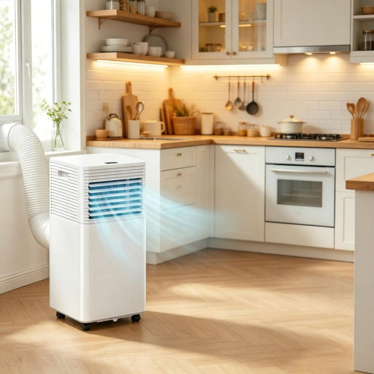English Elm Home Portable Air Conditioner 10000 BTU Cools 441 Sq Ft with Sleep Mode Timer T3971P528040