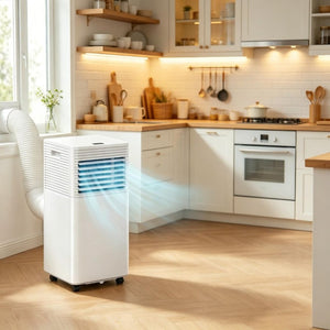 English Elm Home Portable Air Conditioner 10000 BTU Cools 441 Sq Ft with Sleep Mode Timer T3971P528040