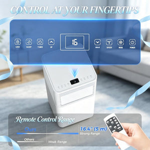 English Elm Home Portable Air Conditioner 10000 BTU Cools 441 Sq Ft with Sleep Mode Timer T3971P528040
