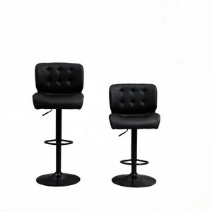 English Elm Button Tufted Swivel Counter Stools Set of 2 Adjustable Height Pvc Kitchen Bar T3971P528134