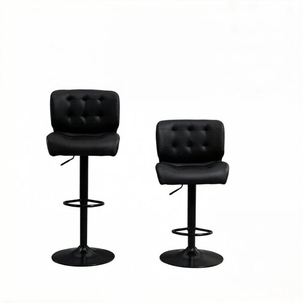 English Elm Button Tufted Swivel Counter Stools Set of 2 Adjustable Height Pvc Kitchen Bar T3971P528134