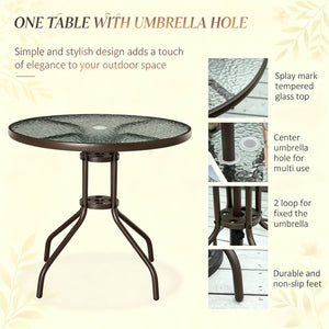 English Elm Outdoor 6 Piece Patio Dining Set with Tempered Glass Table and Folding Mesh Chairs T3971P528214