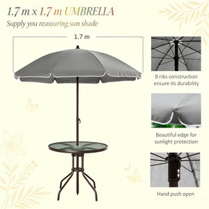 English Elm Outdoor 6 Piece Patio Dining Set with Tempered Glass Table and Folding Mesh Chairs T3971P528214