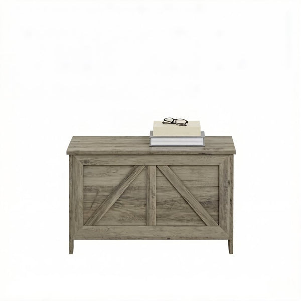 English Elm Living Room Farmhouse Flip-top Storage Bench with Wood Grain Finish for Entryway or Bedroom T3971P528383