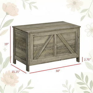 English Elm Living Room Farmhouse Flip-top Storage Bench with Wood Grain Finish for Entryway or Bedroom T3971P528383