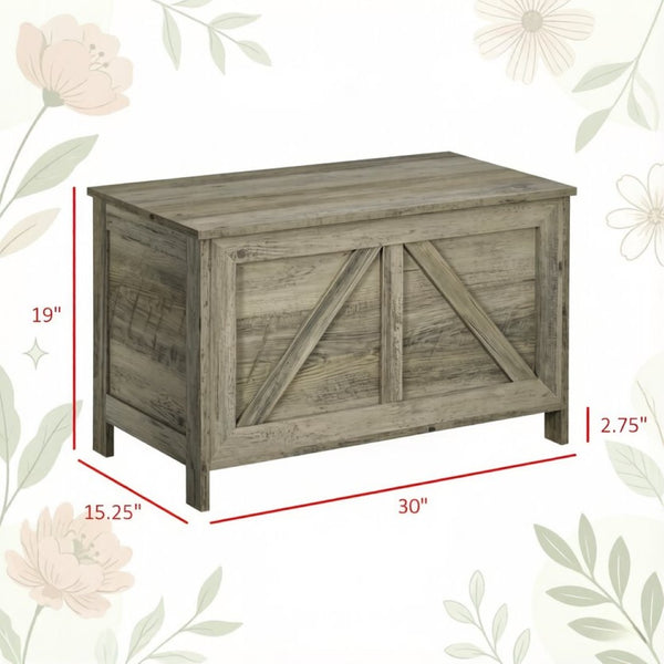 English Elm Living Room Farmhouse Flip-top Storage Bench with Wood Grain Finish for Entryway or Bedroom T3971P528383
