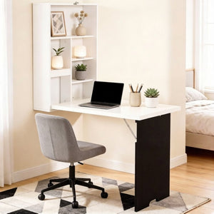 English Elm Stylish Wall Mounted Foldable Mdf Desk with Blackboard for Home Office Gaming T3971P532219