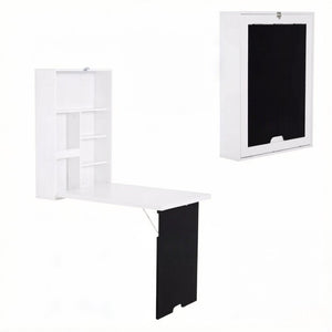 English Elm Stylish Wall Mounted Foldable Mdf Desk with Blackboard for Home Office Gaming T3971P532219