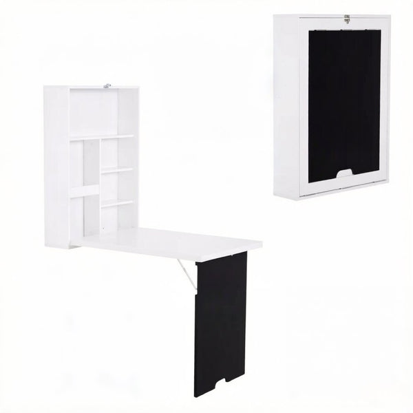 English Elm Stylish Wall Mounted Foldable Mdf Desk with Blackboard for Home Office Gaming T3971P532219