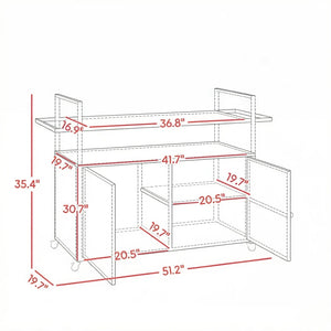 English Elm Mobile Pe Rattan Outdoor Bar Cart with Tempered Glass Top and Locking Wheels T3971P535072