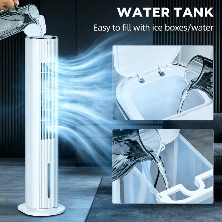 English Elm 42 Inch Tower Evaporative Cooler Fan with Humidifier Ice Boxes Remote 3 Speeds T3971P536243