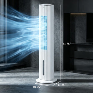 English Elm 42 Inch Tower Evaporative Cooler Fan with Humidifier Ice Boxes Remote 3 Speeds T3971P536243