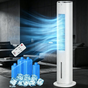 English Elm 42 Inch Tower Evaporative Cooler Fan with Humidifier Ice Boxes Remote 3 Speeds T3971P536243