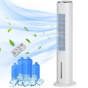 English Elm 42 Inch Tower Evaporative Cooler Fan with Humidifier Ice Boxes Remote 3 Speeds T3971P536243