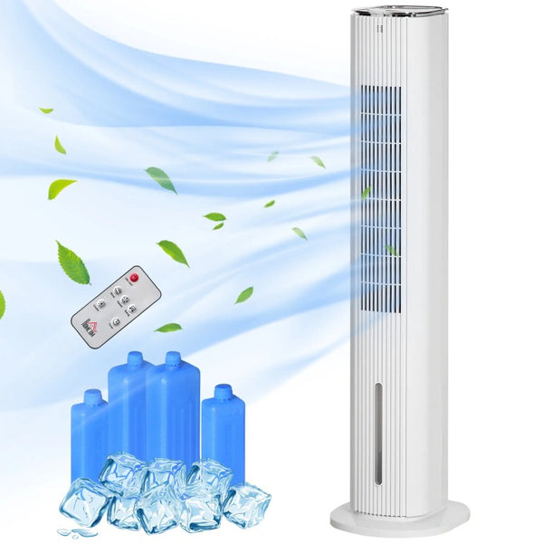 English Elm 42 Inch Tower Evaporative Cooler Fan with Humidifier Ice Boxes Remote 3 Speeds T3971P536243