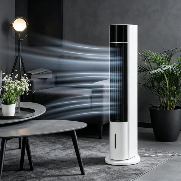 English Elm 42 Inch Portable Evaporative Cooler with Humidifier Fan 52 Degree Oscillation 3 Modes T3971P536286