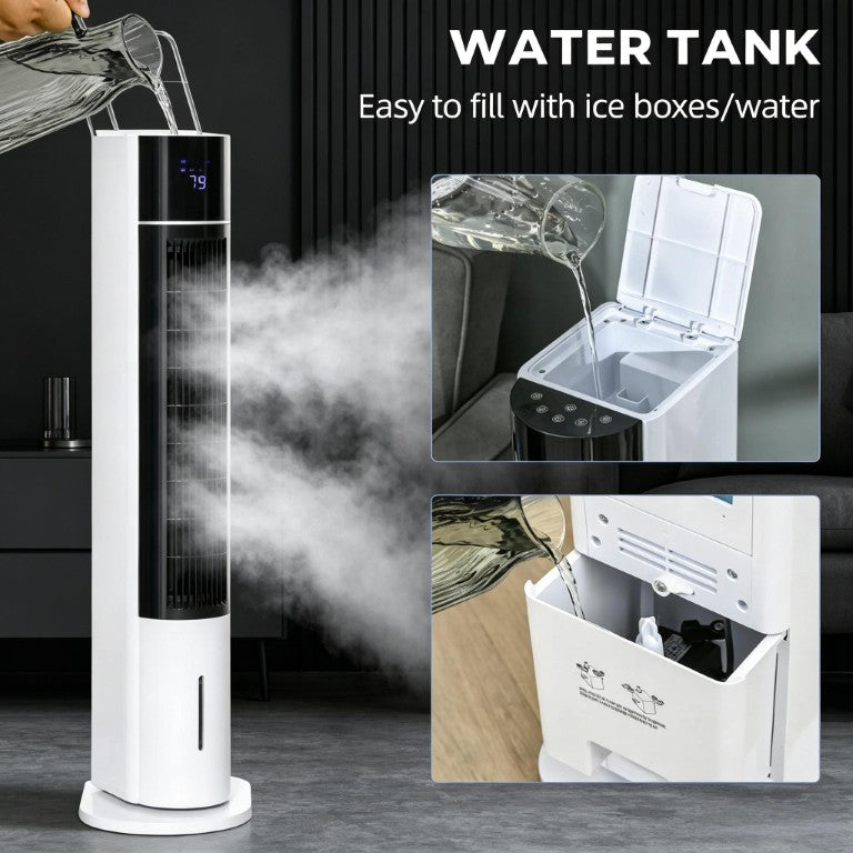 English Elm 42 Inch Portable Evaporative Cooler with Humidifier Fan 52 Degree Oscillation 3 Modes T3971P536286