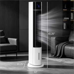 English Elm 42 Inch Portable Evaporative Cooler with Humidifier Fan 52 Degree Oscillation 3 Modes T3971P536286