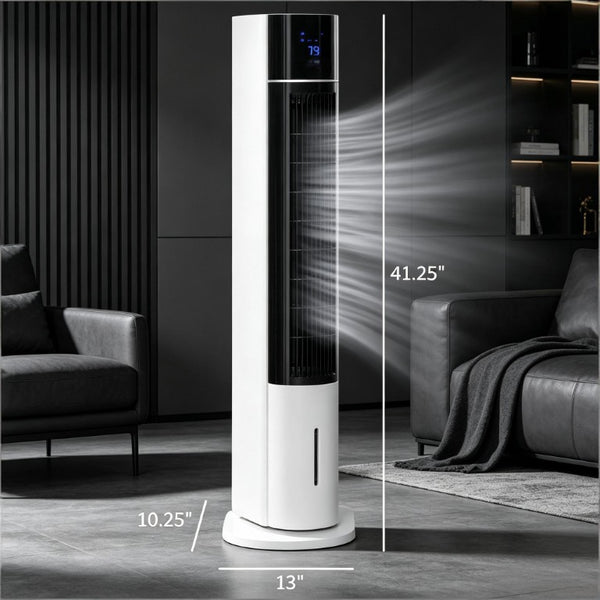 English Elm 42 Inch Portable Evaporative Cooler with Humidifier Fan 52 Degree Oscillation 3 Modes T3971P536286