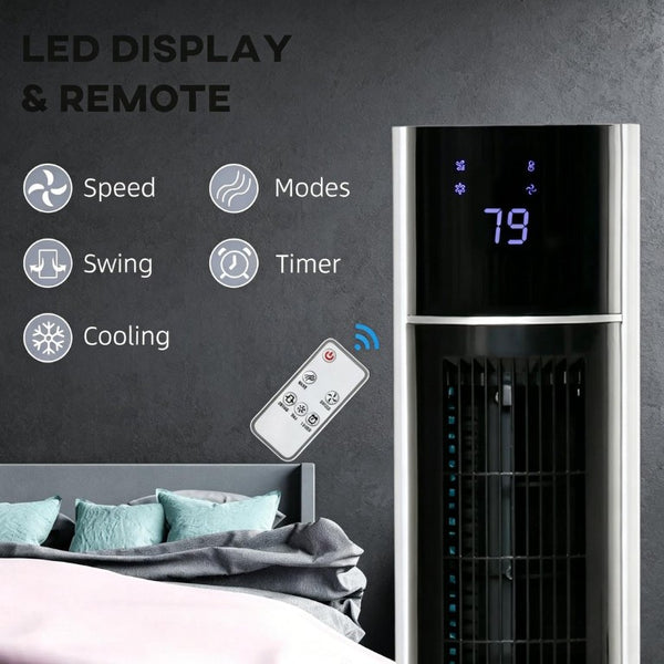 English Elm 42 Inch Portable Evaporative Cooler with Humidifier Fan 52 Degree Oscillation 3 Modes T3971P536286