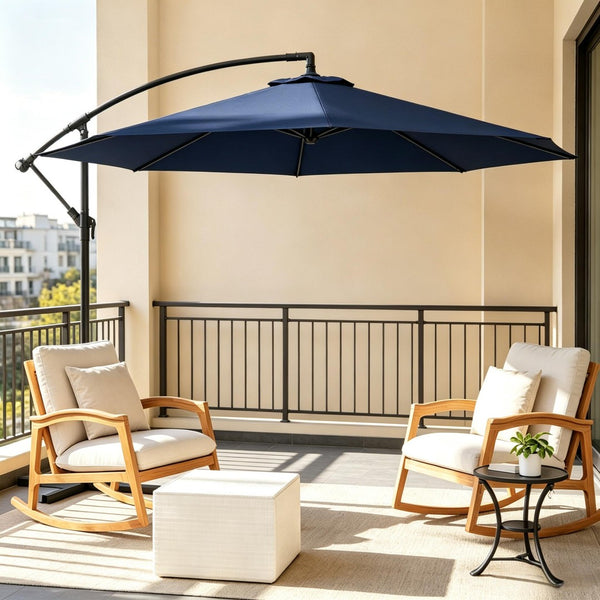 Modern Cantilever Patio Umbrella 10 Foot Offset Shade with UV Resistant Polyester