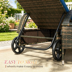 English Elm Outdoor Pe Rattan 3 Piece Chaise Lounge Set with Tempered Glass Side Table T3971P537457