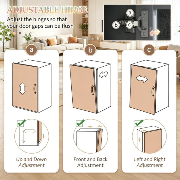 English Elm Freestanding Tall Pantry Cabinet with Charging Station Glass Doors and Tilt Bins T3971P537567