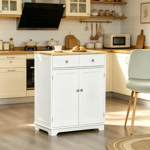 English Elm Space-saving Two-tone Cabinet with Drawers Cupboard for Kitchen Bathroom or Living Room T3971P538427