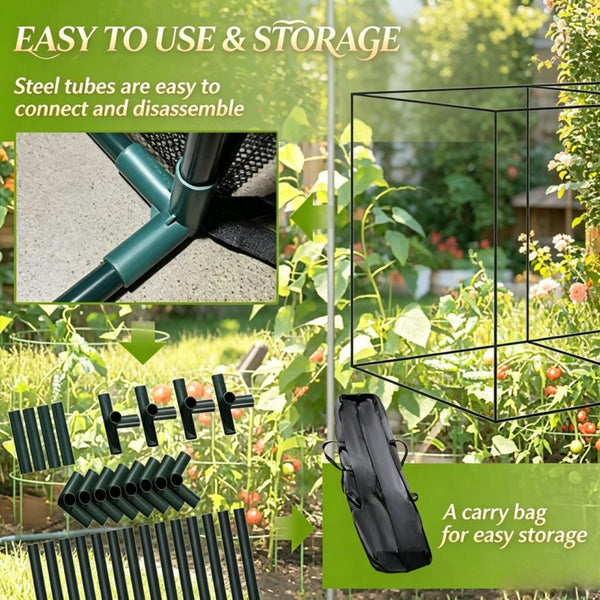English Elm Garden Crop Cage Walk-In Mesh Enclosure with Steel Frame for Plant Protection T3971P538742