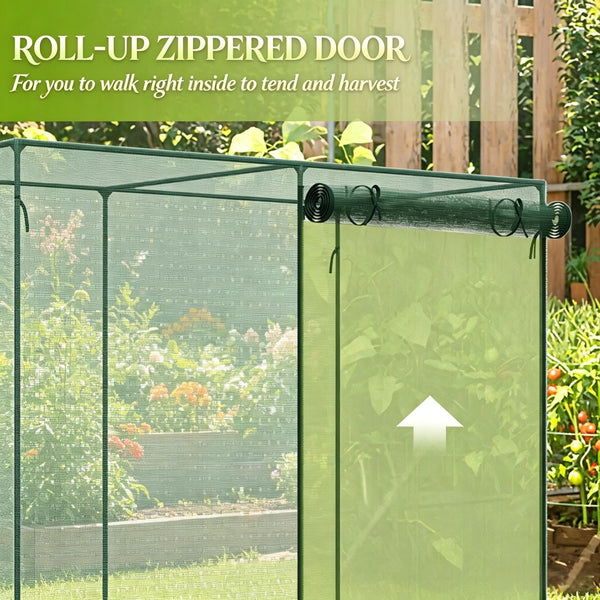 English Elm Garden Crop Cage Walk-In Mesh Enclosure with Steel Frame for Plant Protection T3971P538742